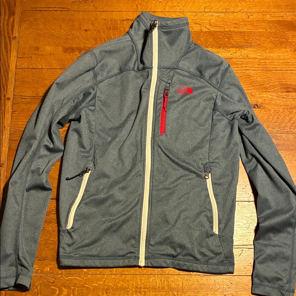 The North Face Men's Blue Performance Jacket with Red Accents